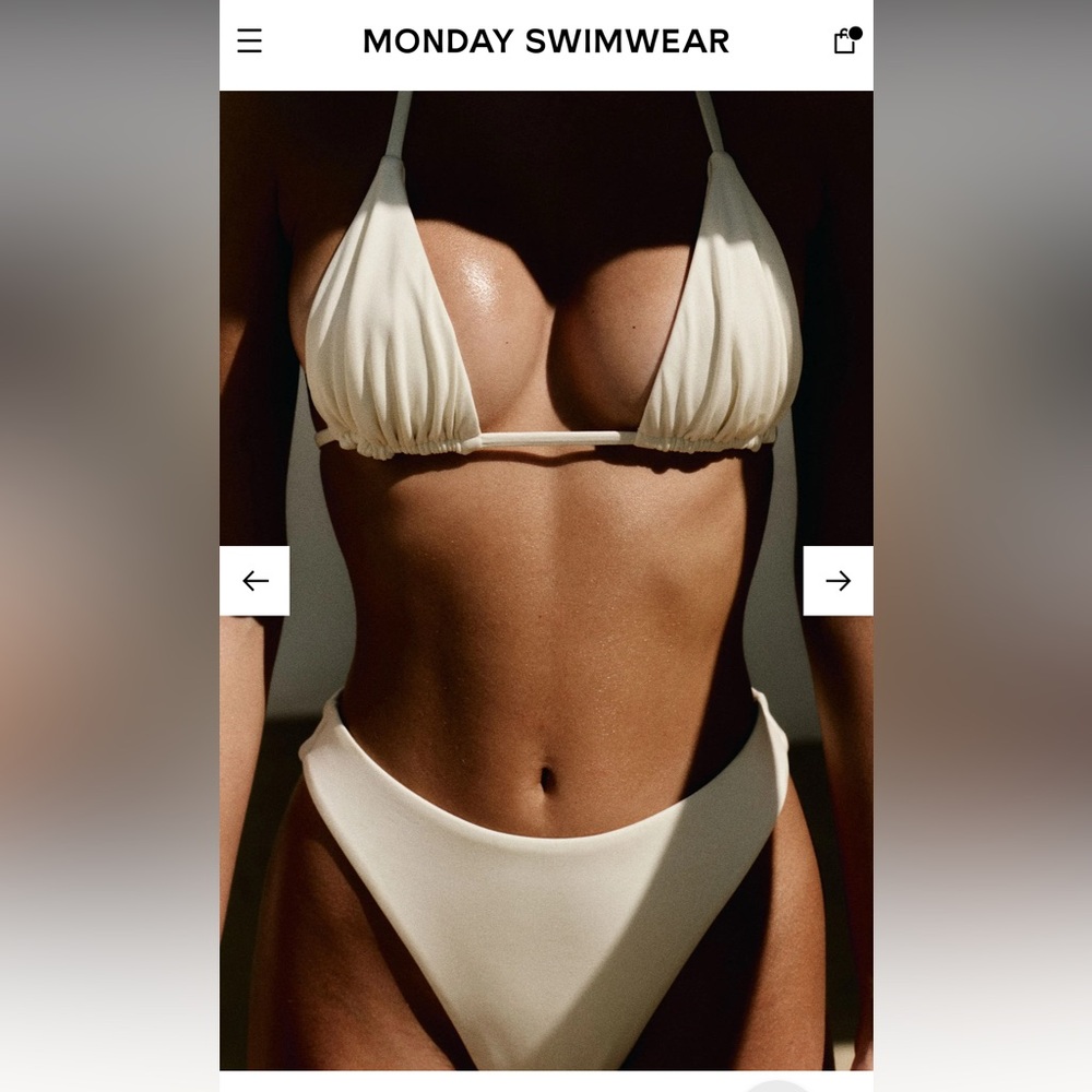 Monday swimwear Palma top Byron bottom ivory set size medium